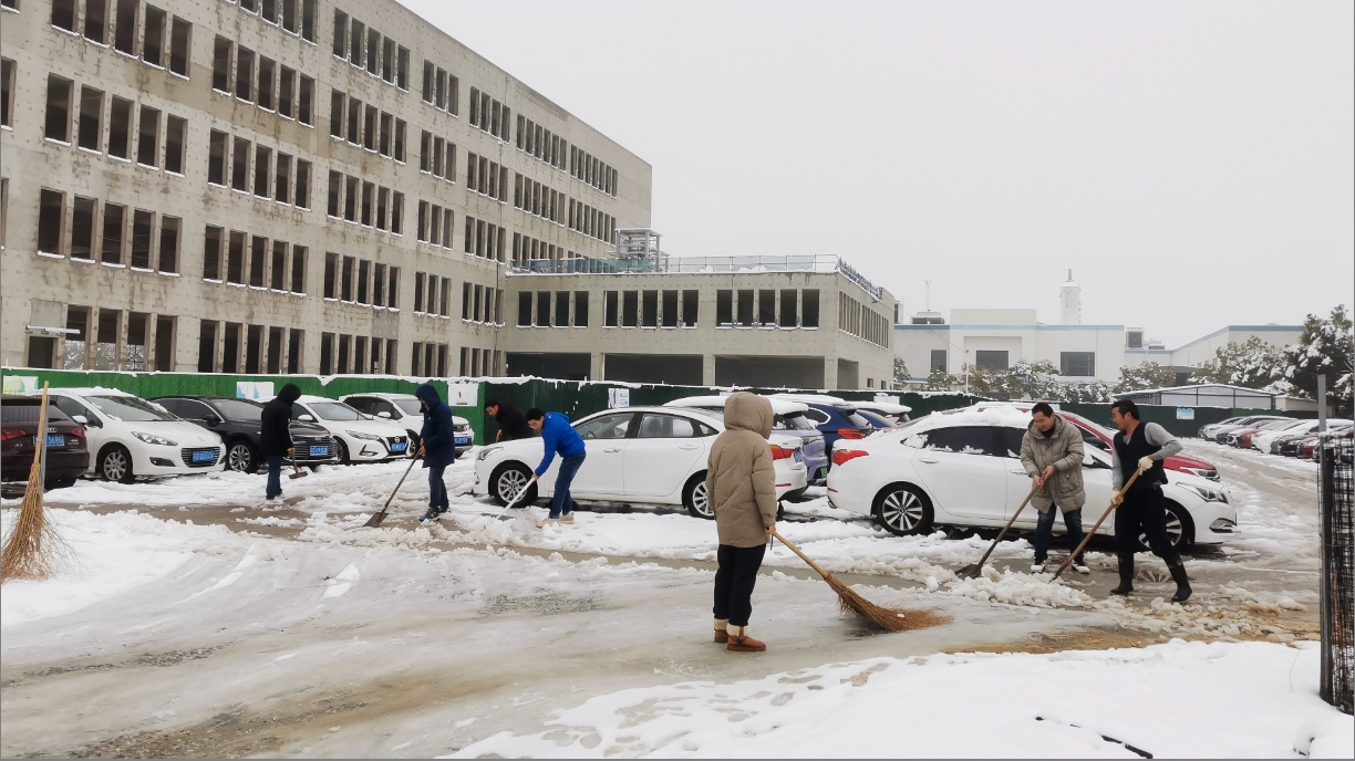 雪绽琼花日 扫雪暖心时丨九州在线(中国)唯一官方网站开展扫雪除冰活动